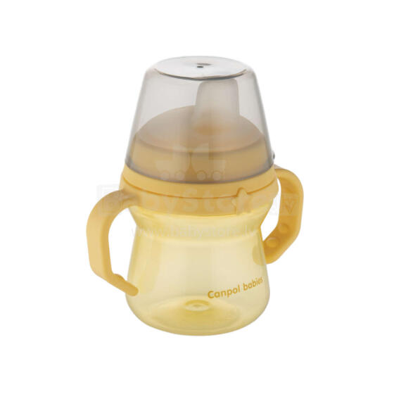 CANPOL BABIES krūzīte ar silikona snīpi, FirstCup, 150ml, dzeltena, 56/614_yel