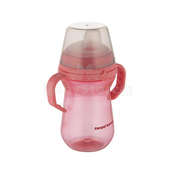 CANPOL BABIES krūzīte ar silikona snīpi, FirstCup, 250ml, rozā, 56/615_pin