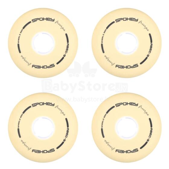 WHITE SET 76 MM Set: 4 wheels for Spokey Freespo inline skates