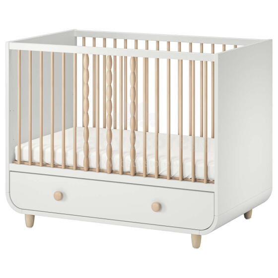 Made in Sweden Myllra  Art.904.835.84 cot with drawer, 60x120 cm, White colour