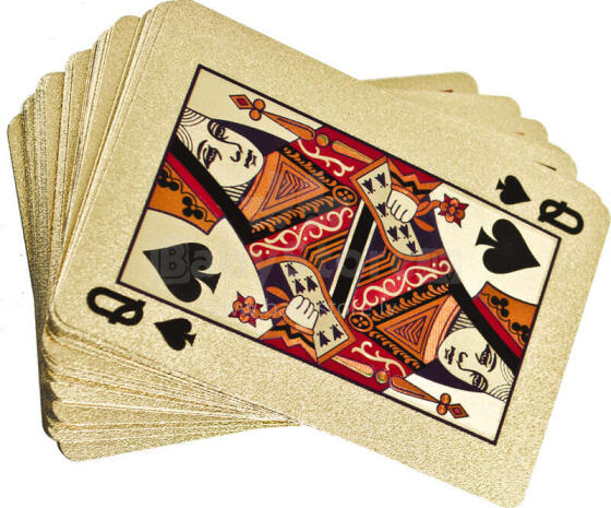 Ikonka Art.KX8978 Gold plastic playing cards