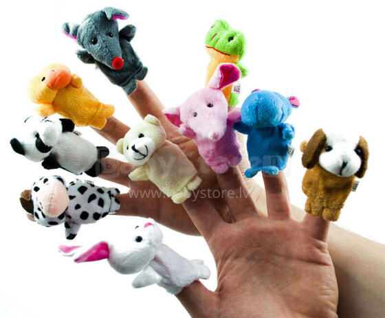 Ikonka Art.KX9173 Puppet stuffed animal mascots set of 10 pieces