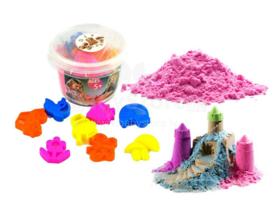 Ikonka Art.KX9509 Kinetic Sand in a 350g bucket + 8 moulds
