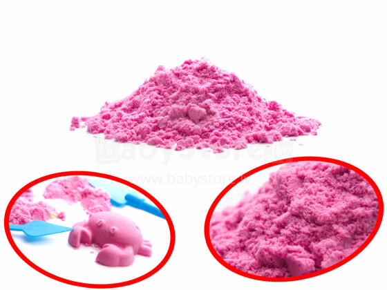 Ikonka Art.KX9568_1 Kinetinis smėlis 1 kg maišelyje rožinės spalvos