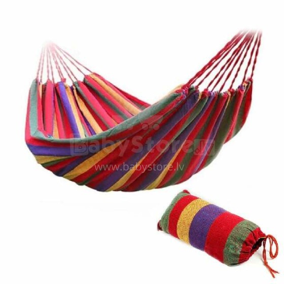 Ikonka Art.KX8626 Two-person hammock colourful strong 150x190cm