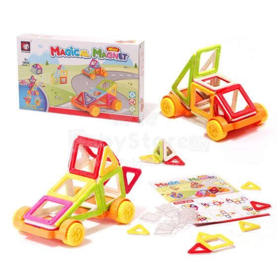 Ikonka Art.KX9819 Magnetic bricks MAGICAL MAGNET MINI 38pcs 3+ v2