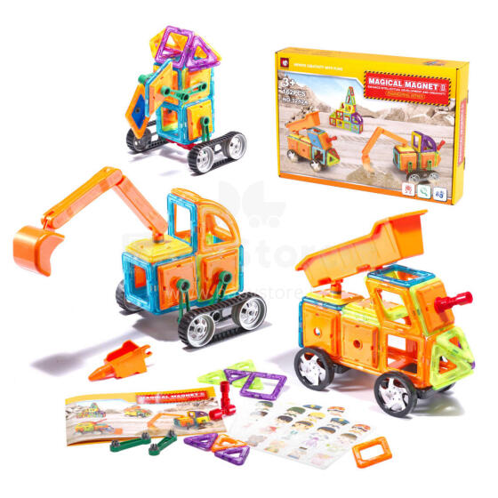 Ikonka Art.KX9821 MAGICAL MAGNET 162SZT 7212A magnetic bricks