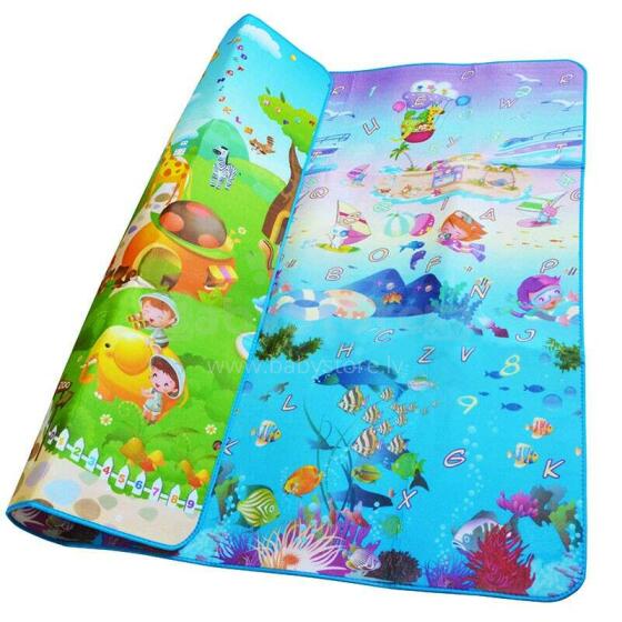 Ikonka Art.KX8038 Educational double-sided foam mat marine world 190x170cm