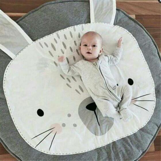 Ikonka Art.KX7618 Baby mat round grey rabbit 85cm