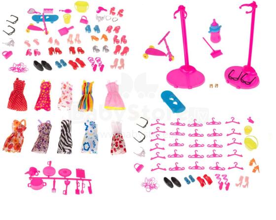 Ikonka Art.KX6997 Doll clothes + accessories set 85 el.