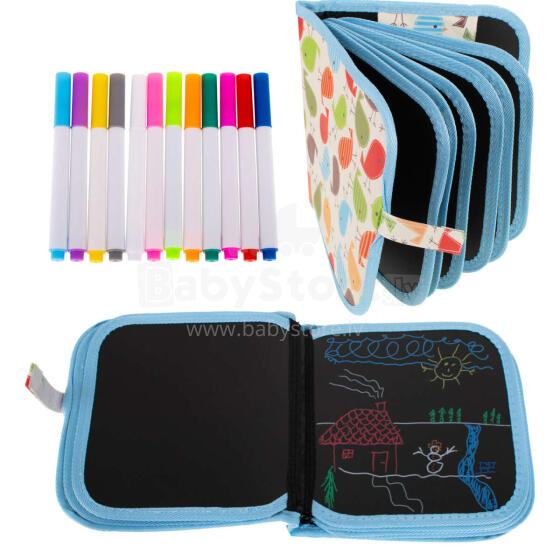 Ikonka Art.KX7474 Portable chalkboard soft notebook sketchbook bird
