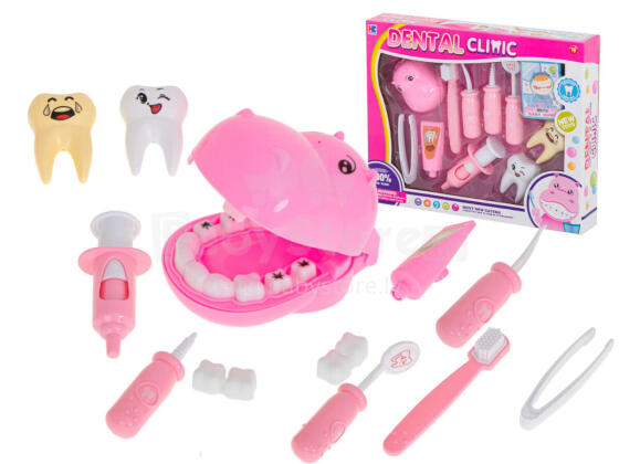Ikonka Art.KX6686_2 Dentist medical kit hippo pink