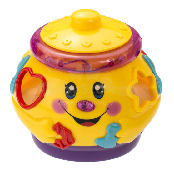Ikonka Art.KX9942_1 Musical pot block playing sorter yellow