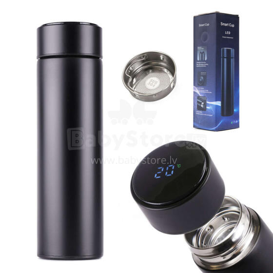 Ikonka Art.KX6358 Thermos mug smart LED 500ml black