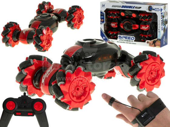 Ikonka Art.KX6636_1 Ātruma Pioneer Stunt Car RC 360 sarkans