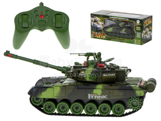 Ikonka Art.KX8714_1 RC Big War Tank 9995 large 2.4 GHz green