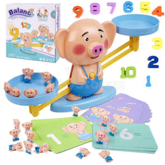 Ikonka Art.KX6380_1 Educational weighing scales learning to count piggy large