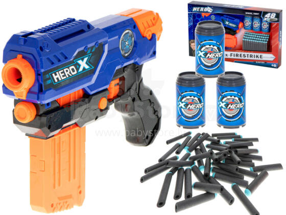 Ikonka Art.KX6148 Foam dart machine gun + magazine + 3 targets + 48 darts