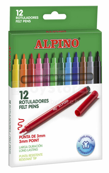 Ikonka Art.KX6064 ALPINO Classic marķieri 12 krāsas