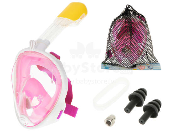 Ikonka Art.KX6131_1 Full folding snorkel mask S/M pink