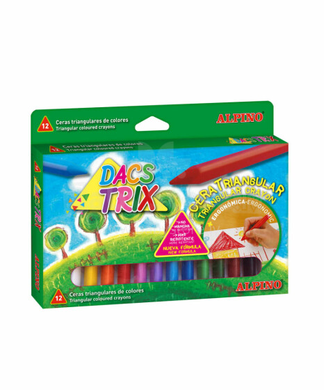 Ikonka Art.KX6065 ALPINO Triangular wax pencils 12 colours