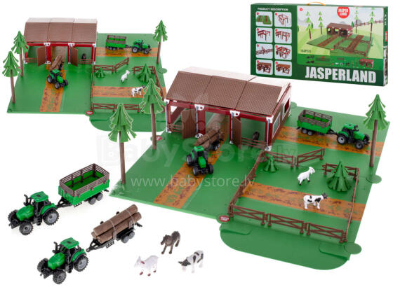 Ikonka Art.KX6027 Farm play pen animals tractor JASPERLAND