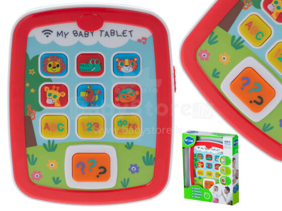 Ikonka Art.KX6006 Educational touchscreen tablet interactive lights music HOLA