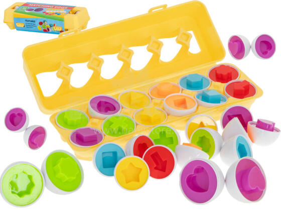 Ikonka Art.KX5966 Educational jigsaw puzzle sorter match egg shapes 12pcs