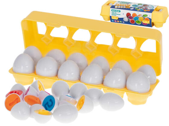 Ikonka Art.KX5964 Educational sorter puzzle match shapes numbers eggs 12pcs