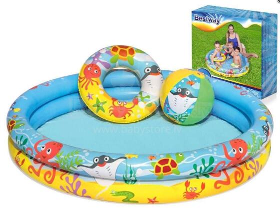 Ikonka Art.KX5894 BESTWAY 51124 Baseina bumbiņas aplis, 122cm brodbaseins