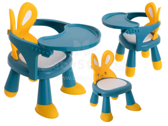 Ikonka Art.KX5846 Feeding and play table chair yellow and blue