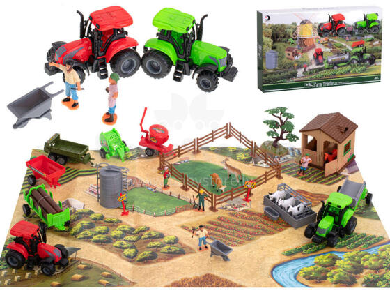 Ikonka Art.KX5837 Farmhouse with animals and machinery 49pc.
