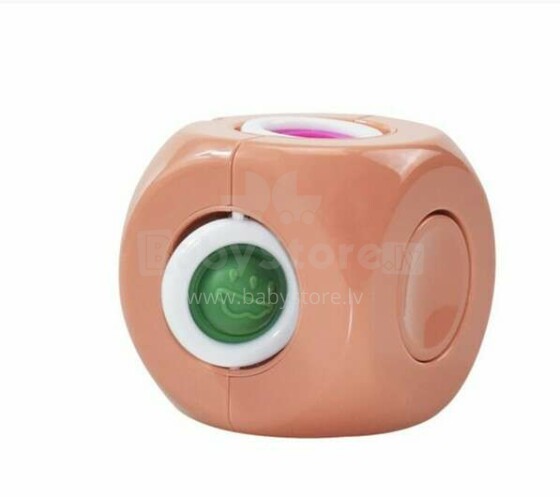 Ikonka Art.KX5804_2 3-in-1 Magical Gyro Cube stress relieving toy pink