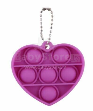 Ikonka Art.KX5803_1 Push Bubble Pop purple heart anti-stress key ring