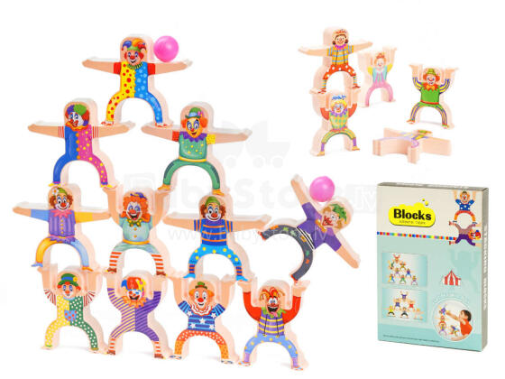 Ikonka Art.KX5972 Clown clown balancing tower arcade game 18el.