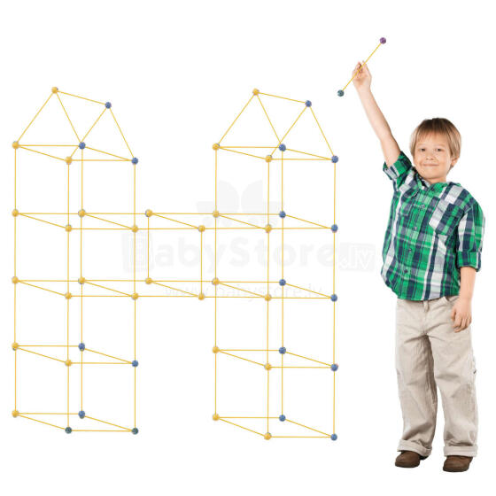 Ikonka Art.KX5669 Construction blocks tube straw base tent house 75el.