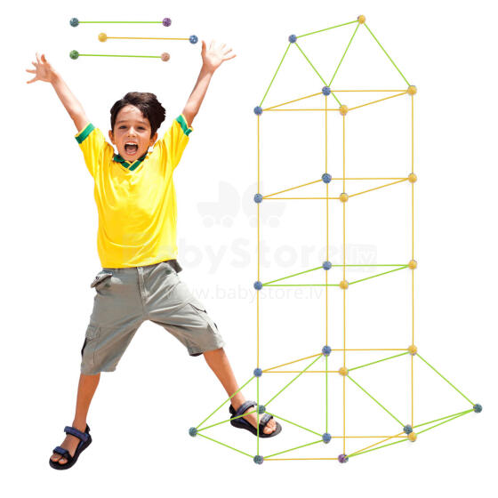 Ikonka Art.KX5668 Construction blocks tube straw base tent house 320el.
