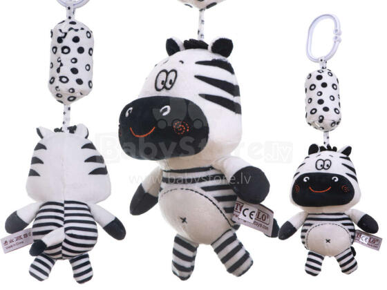Ikonka Art.KX5636 Sensory rattle pendant contrasting zebra