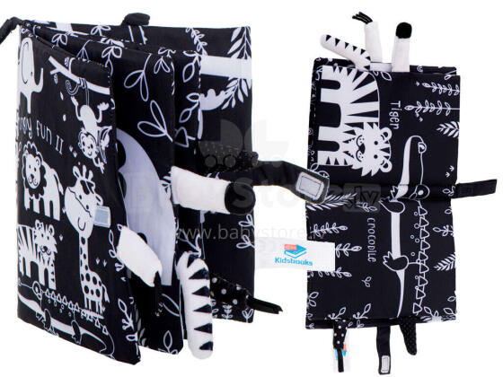 Ikonka Art.KX5634 Sensory book soft safari animal tails