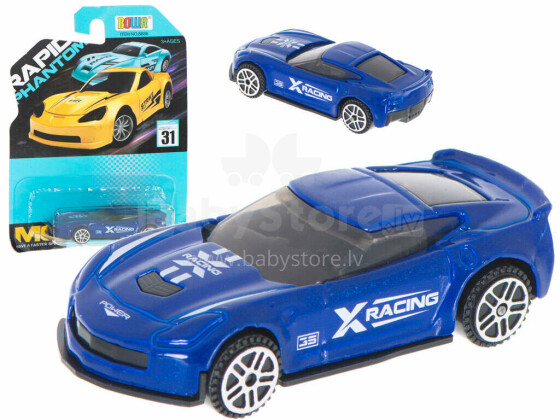 Ikonka Art.KX5586_3 Metal racing car blue 7.5 cm
