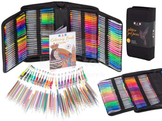 Ikonka Art.KX5553 Coloured gel pens in case 120pcs + 120 refills