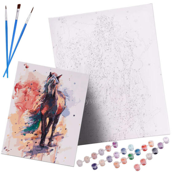 Ikonka Art.KX5549 Painting by numbers image 40x50cm horse