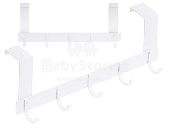Ikonka Art.KX5534_1 Clothes door hook 11cm 5 hooks white