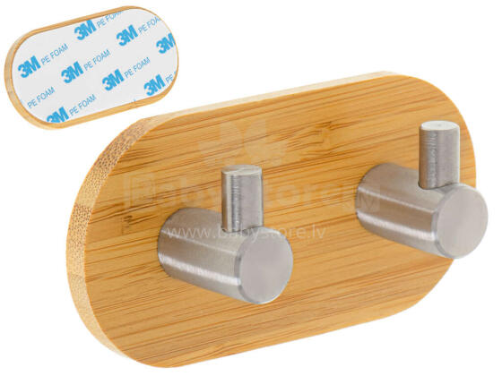 Ikonka Art.KX5533 Self-adhesive hook 2 hooks silver