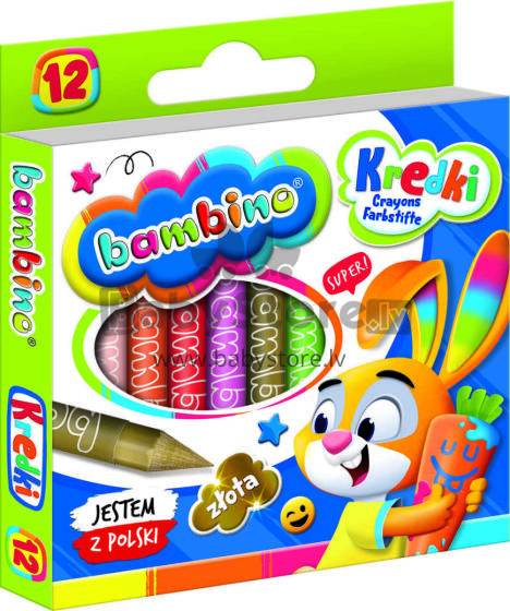 Ikonka Art.KX5488 BAMBINO Graphion Crayons 12 colours