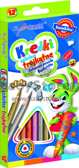 Ikonka Art.KX5486 BAMBINO School triangular pencils 12 colours