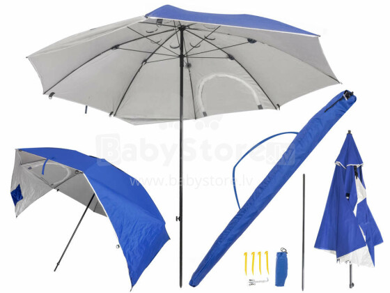 Ikonka Art.KX5437 Saliekamā pludmales lietussargu telts dārza liela XXL
