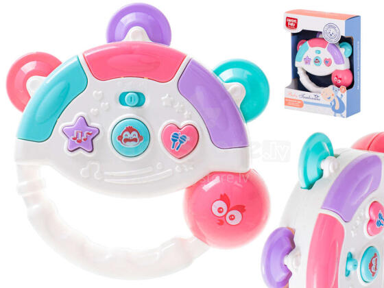Ikonka Art.KX5436_1 Interactive tambourine musical toy white