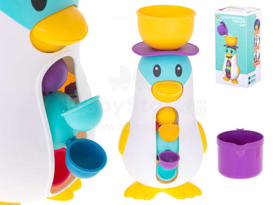 Ikonka Art.KX5465 Penguin water wheel bath toy