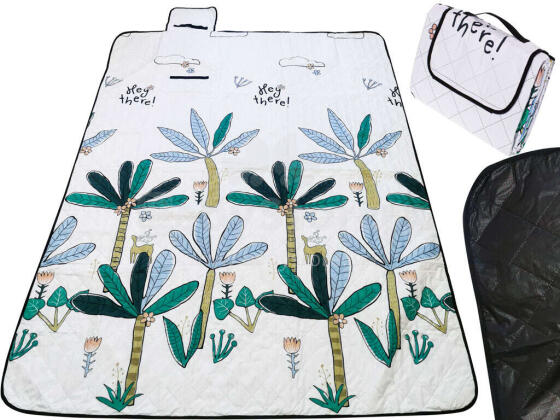 Ikonka Art.KX5394 Beach mat picnic blanket camping palm trees 150x200